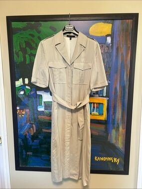 Judith & Charles Light Taupe Utility Shirt Dress with Belt